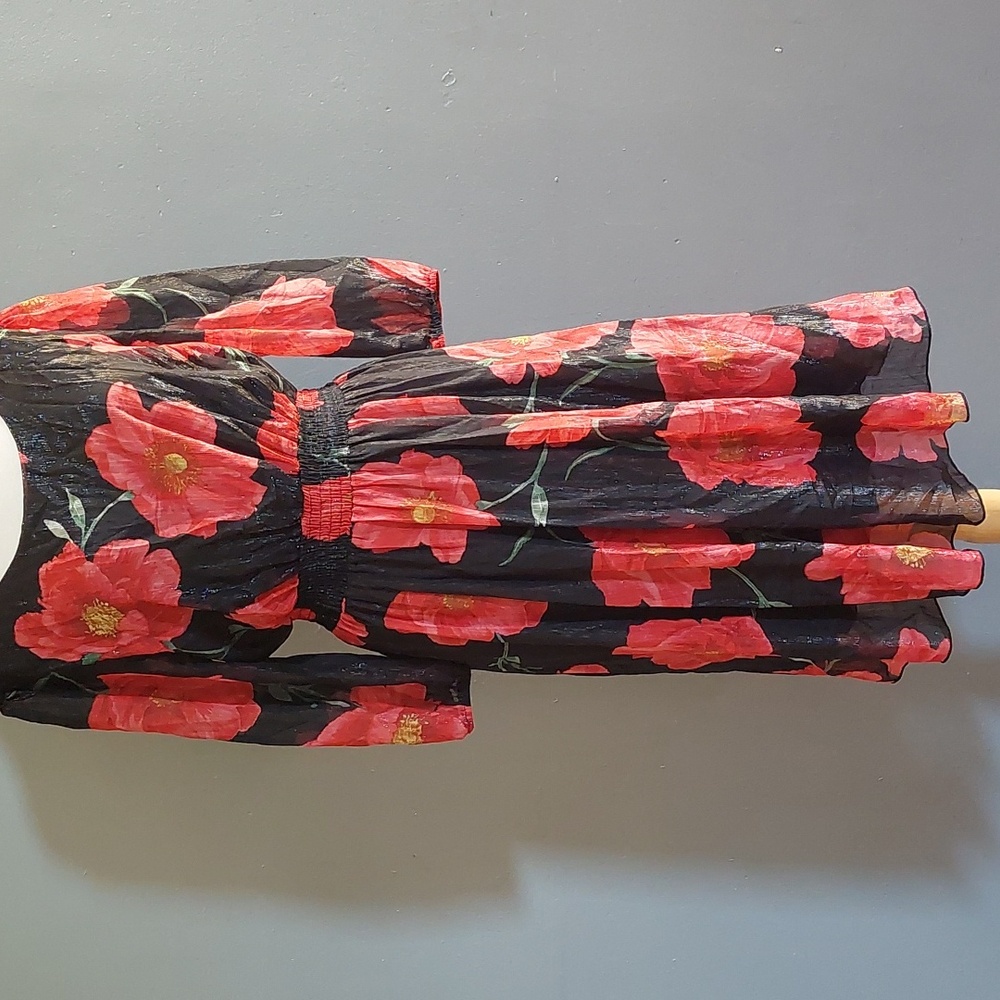 Long sleeve floral black dress🌹
